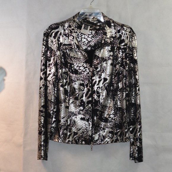 Frank Lyman Silver/Black Jacket SZ 12 - Picture 2 of 9